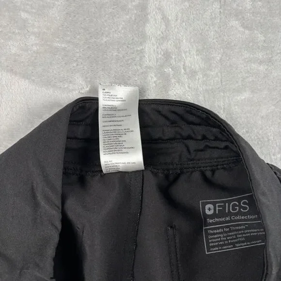 Figs Scrub Pants Womens M Zamora Jogger Petite Black Scrubs Bottom Medical Nurse - Picture 11 of 16